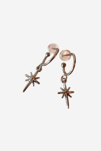 PENNY FOGGO LONG STAR HALF HOOPS PLATINUM