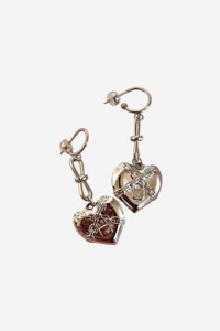 Jewellery: PENNY FOGGO MIDI CHAIN HEART HALF HOOPS