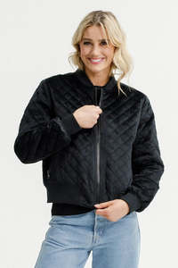 HOMELEE WYLD BOMBER - BLACK QUILT
