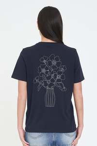 Vogue: HUFFER CLASSIC TEE 170/FLORETTE - NAVY