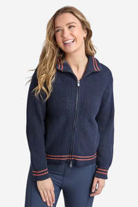 FOXWOOD MODERN ZIP CREW - NAVY