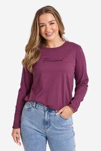 FOXWOOD SIGNATURE LONG SLEEVE TEE - PLUM