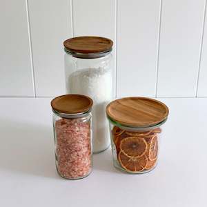 Glass Storage: WECK | WOODEN LIDS
