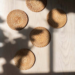 WOVEN RATTAN COASTERS