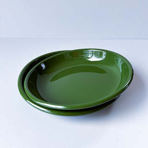 HUNTER GREEN ENAMEL SIDE PLATES