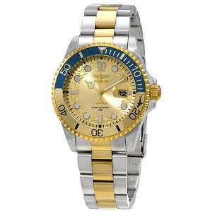 Mens Watches: Invicta Pro Diver Quartz Gold Dial Two-tone Men's Watch 30948