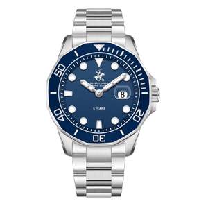 Beverly Hills Polo Club 5 Years Blue Dial Silver Date Watch BP3878X.390