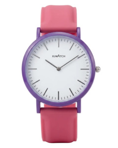 XuwAtch White Dial Pink Silicon Rubber Band Watch