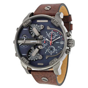 Diesel Mr Daddy Dual Time Chronograph Navy Blue Dial Men's Watch DZ7314