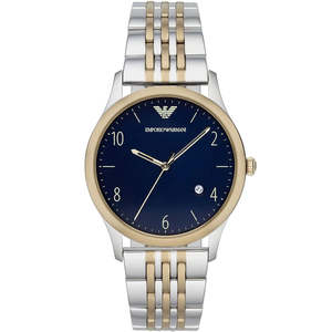 Emporio Armani: Emporio Armani Beta Large Sunray Blue Dial Two-tone Men's Watch - AR1868