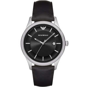 Emporio Armani: Emporio Armani Lambda Black Genuine Leather Men's Watch - AR11020