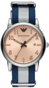 Emporio Armani Luigi Analog Blue and Grey Strap Men's Watch - AR11212