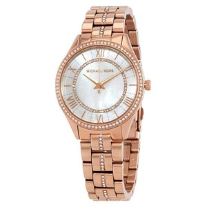 Michael Kors: Michael Kors Lauryn Crystal MOP Dial Rose Gold-Tone Women's Watch - MK3716