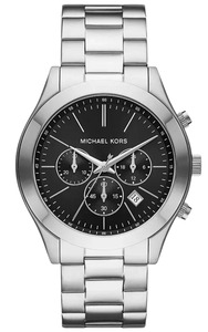 Michael Kors: Michael Kors Slim Runway Chronograph Silver-Tone Women's Watch - MK1056
