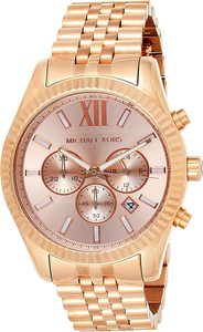 Michael Kors Mens Watches: Michael Kors Lexington Chronograph Rose Gold Watch - MK8319