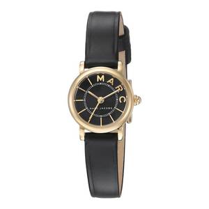 Marc Jacobs Watches: Marc Jacobs Classic Black Dial Black Leather Gold Tone Watch MJ1585