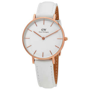 Daniel Wellington Womens Watches: Daniel Wellington Petite Bondi 32mm White Dial Genuine Leather Women's Gold Watch - DW00100189