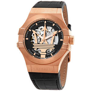 Maserati: Maserati Potenza Automatic Black Skeleton Dial Men's Watch R8821108039