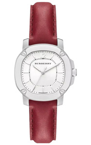 Burberry Womens Watches: Burberry Brit The Britain White Dial Red Leather Strap Watch for Women - BBY1705