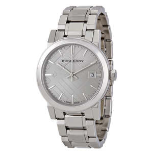 Burberry The City Embossed Sunray Grey Dial Silver Stainless Steel Women's &hellip;
