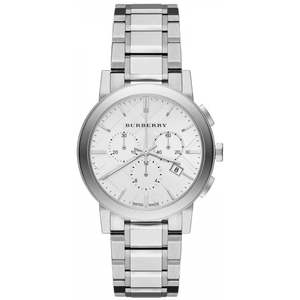 Burberry The City Ladies Chronograph Silver Dial Silver Stainless Steel Women&ap&hellip;