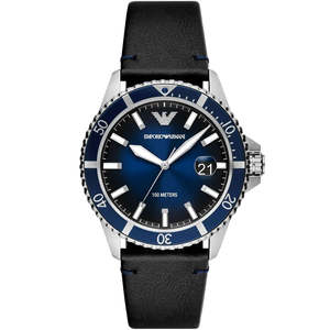 Emporio Armani: Emporio Armani Silver and Blue Men's Watch - AR11516