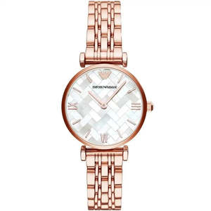 Emporio Armani Gianni T-Bar Rose Gold Women's Watch - AR11110