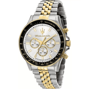 Maserati Men's Sfida Sport (44mm) White Dial / Two-Tone Stainless Steel R8873640024