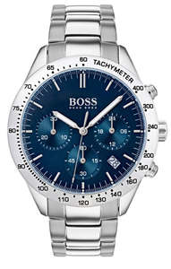 Hugo Boss Chronograph VANGUARD Black Leather Strap Men's Watch 1513582