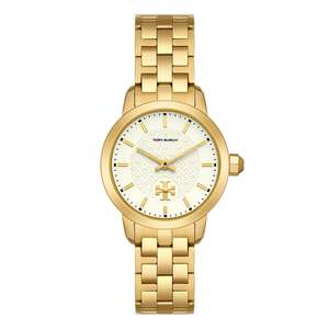 Womens Watches: Tory Burch Beige Pattern Dial Gold Stainless Steel Strap TBW1053