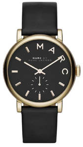 Womens Watches: Marc By Marc Jacobs Baker Black Dial Leather Ladies Watch - MBM1269
