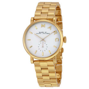 Marc By Marc Jacobs White Dial Gold-tone Ladies Watch - MBM3243