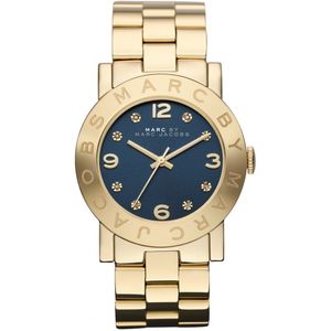 Marc By Marc Jacobs Amy Navy Dial Gold Tone Watch - MBM3166