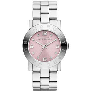 Marc By Marc Jacobs Amy Pink Dial Silver Watch - MBM3300