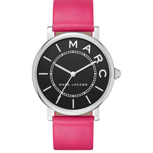 Marc Jacobs Roxy Black Dial Pink Leather Silver Watch - MJ1535