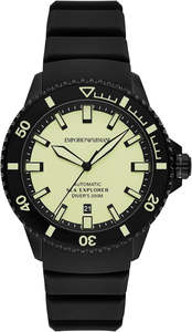 Emporio Armani Sea Explorer Automatic Black Silicone Men's Watch - AR60085