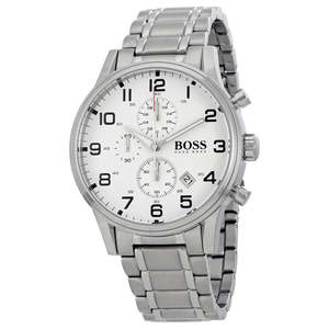 Hugo Boss Aeroliner Chronograph White Dial Men's Watch 1513182
