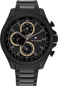 Tommy Hilfiger: Tommy Hilfiger Damon Stainless Steel Quartz with Black Dial Men's Watch - 1792081