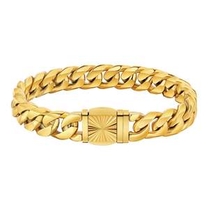 Big Daddy 12mm Miami Cuban Link Gold Bracelet 7.5 Inch (Defect)