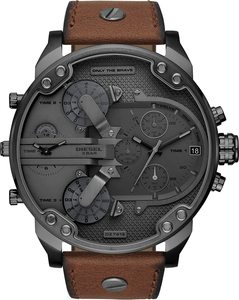 Diesel Mr. Daddy 2.0 Chronograph Brown Strap Grey Dial Men's Watch DZ7413