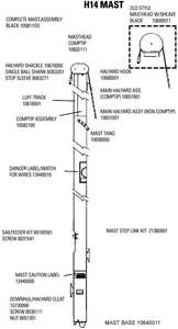 HOBIE MAST ASSY H14 BLACK (10581100)