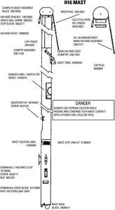 HOBIE MAST ASSY H16 BLACK (20610000)