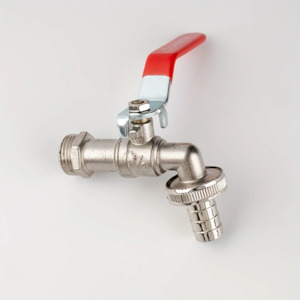 Durable Zinc Alloy Outdoor Tap with Red Grip