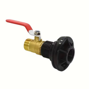 15mm Double Threaded Tank Adapter with Brass Ball Valve