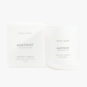 Opal Sage: Amethyst Crystal Candle | RELAXATION