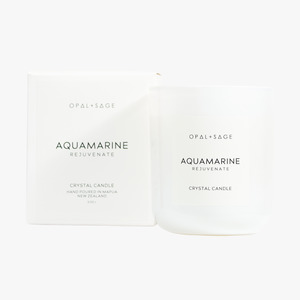 Opal Sage: Aquamarine Crystal Candle | REJUVENATE