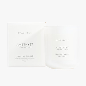 Opal Sage: Amethyst Crystal Candle | RELAXATION