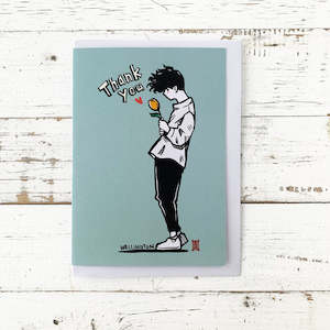 Coolest Capital: Windy Boy, Yellow Tulip Thank You - Greeting Card