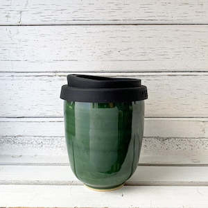 Sand / Jade Ceramic Takeaway Cup