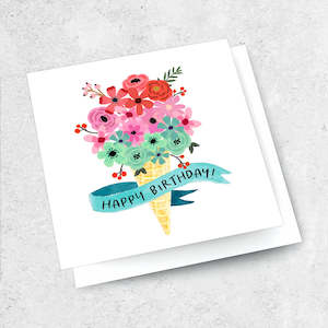 Books Stationery All: Cone Flowers Happy Birthday Greeting Card